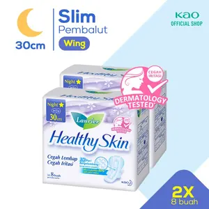 Laurier Healthy Skin Night 8s Twinpack - Pembalut Wing 30cm