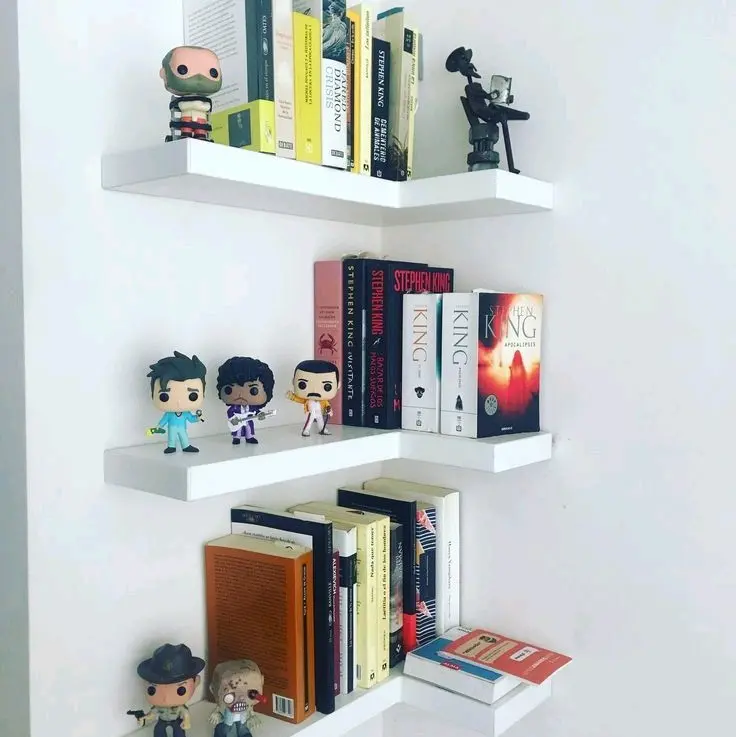 Rak kayu Hiasan Dinding Serbaguna Model Leter L Sudut 3 Susun 40cm&20cm
