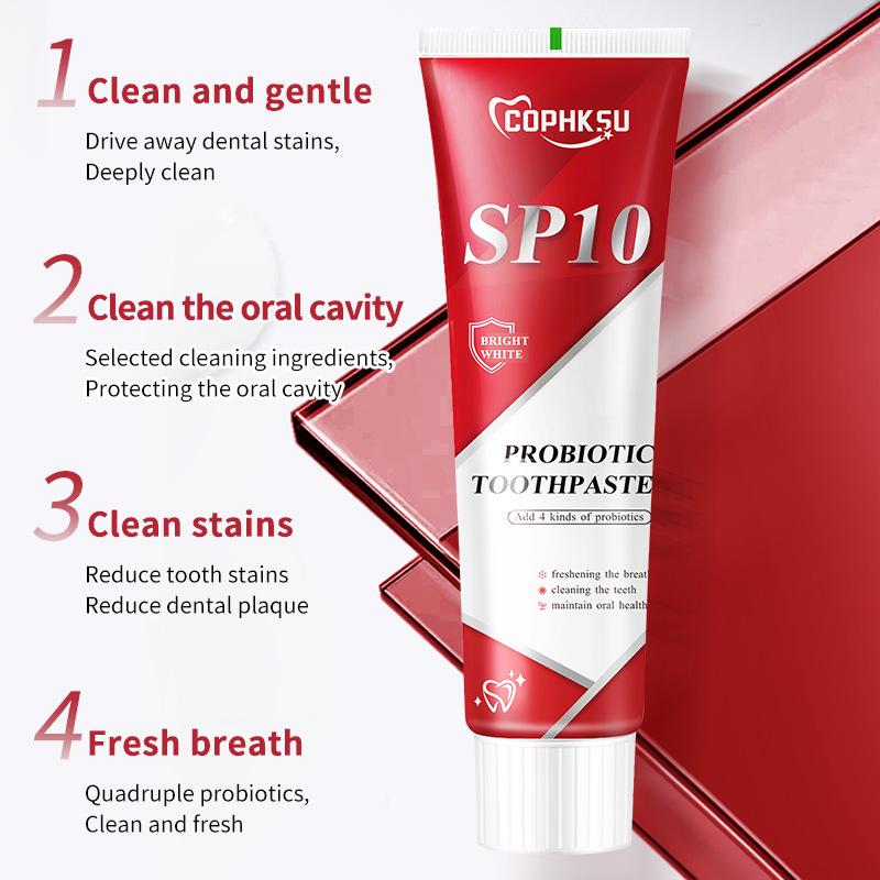 Pasta Gigi Pemutih Probiotik, SP10 Versi Terbaru dengan Formula Lebih Efektif, Perawatan Mulut Menyegarkan, Menghilangkan Bau Mulut, Cocok untuk Pria dan Wanita, Memutihkan, Menyegarkan Nafas, Mencerahkan Gusi dan Kesehatan Mulut Manis Menthol 2