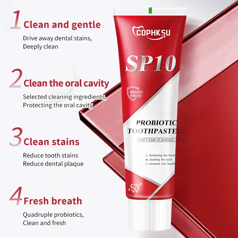 Pasta Gigi Pemutih Probiotik, SP10 Versi Terbaru dengan Formula Lebih Efektif, Perawatan Mulut Menyegarkan, Menghilangkan Bau Mulut, Cocok untuk Pria dan Wanita, Memutihkan, Menyegarkan Nafas, Mencerahkan Gusi dan Kesehatan Mulut Manis Menthol 2