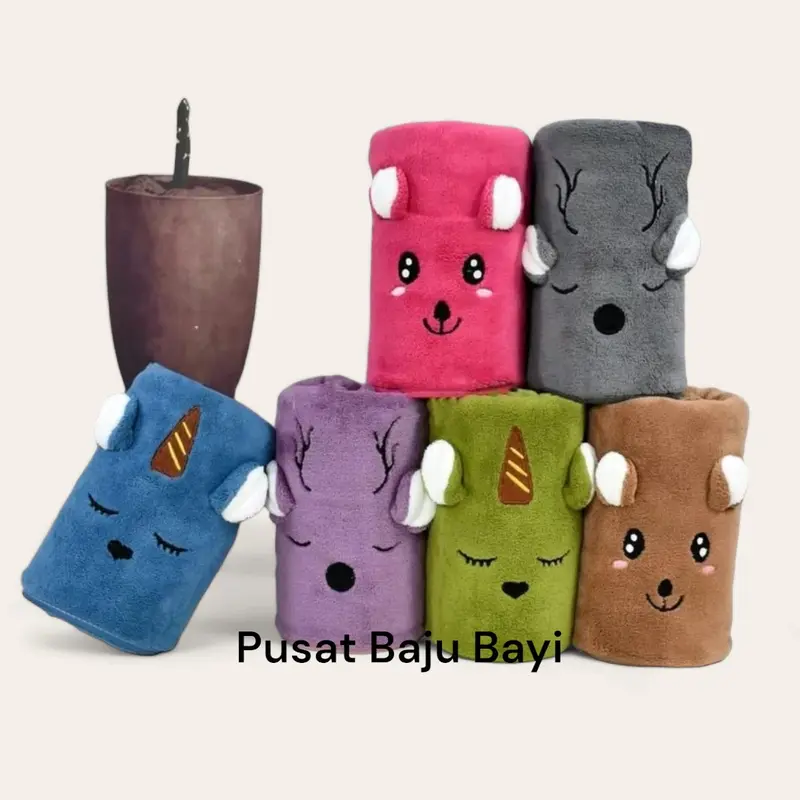 Handuk Bayi Lembut Microfiber / Handuk Anak Premium Berkarakter 50x100cm 8