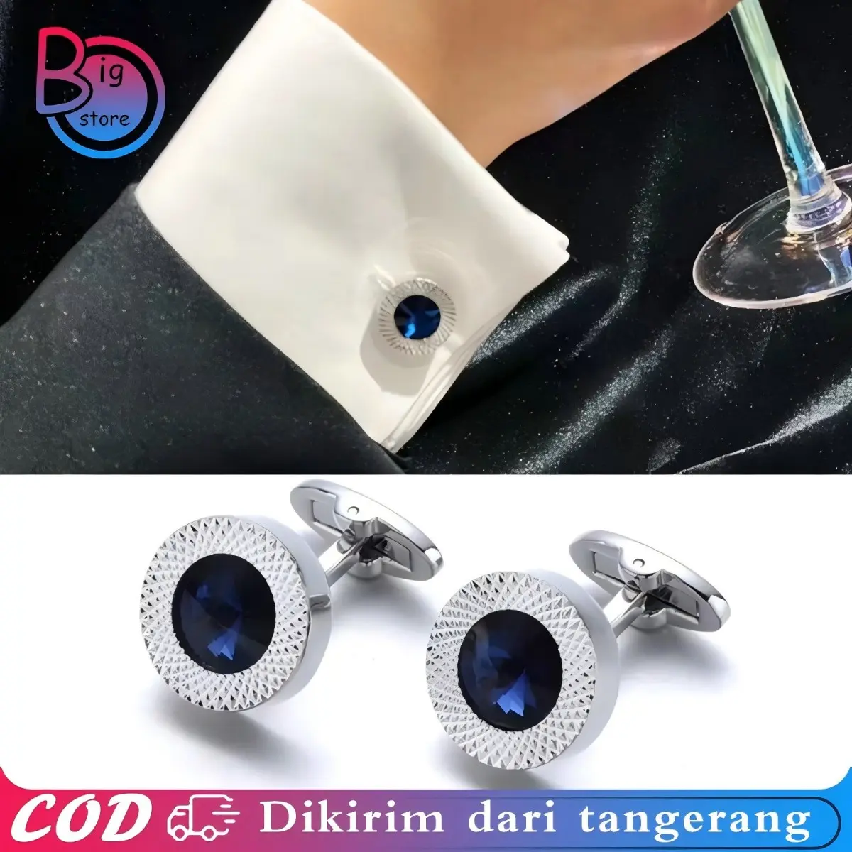 1pair Cufflink Kemeja Berlian Kristal Zirkon Prancis Cufflink Manset Fashion Kancing Manset Cufflinks