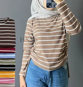 HS BLOUSE SERUT SALUR LENGAN PANJANG WANITA top blouse serut samping /atasan wanita