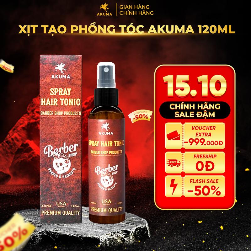 Xịt Tạo Phồng Tóc AKUMA SPRAY HAIR TONIC - Tạo Độ Phồng Tự Nhiên, Không Gây Bết Dính Và Nặng Tóc