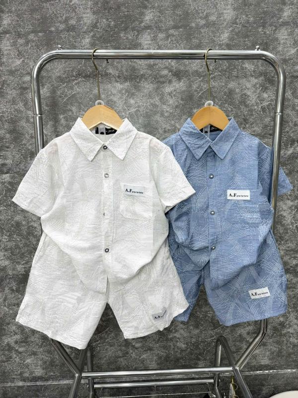 (Mon kids) Bộ Quần Áo Sơ Mi Đũi Mây Ngắn Tay Cho Bé Gái Và Bé Trai từ 17-60kg Phong Cách Hàn Quốc Thời Trang Mùa Hè