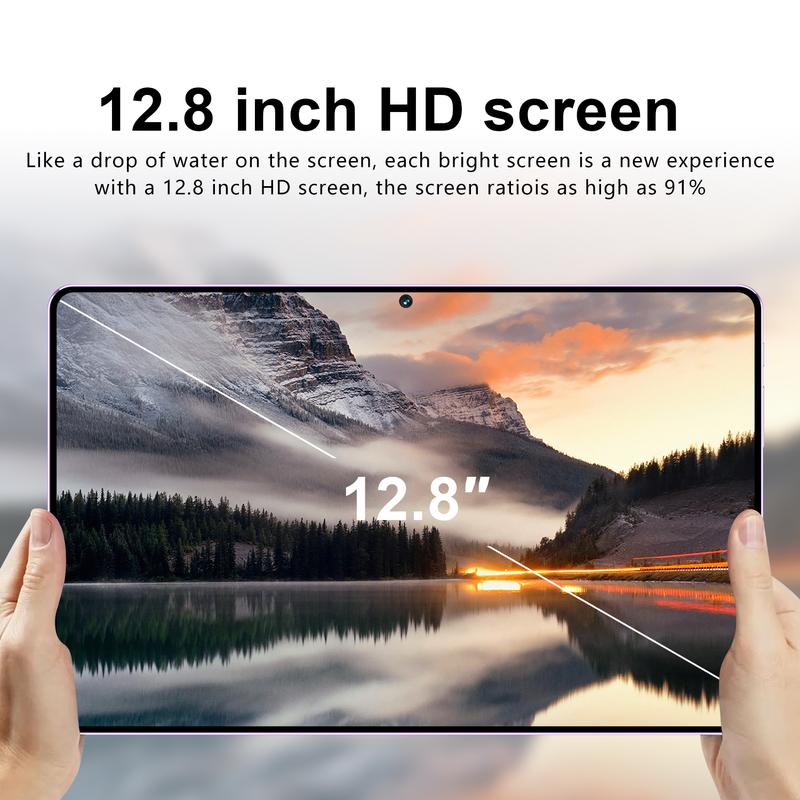 Tablet Smart S13 Asli Baru - Layar OLED 12,8 inci, RAM 16GB + Penyimpanan 1TB, Mouse Gratis, Resolusi 2.5K, Kecepatan Refresh 120Hz, Kamera Ganda 24MP + 48MP, Prosesor MTK 6799 10-Inti, Baterai 8800mAh, Android 13 2