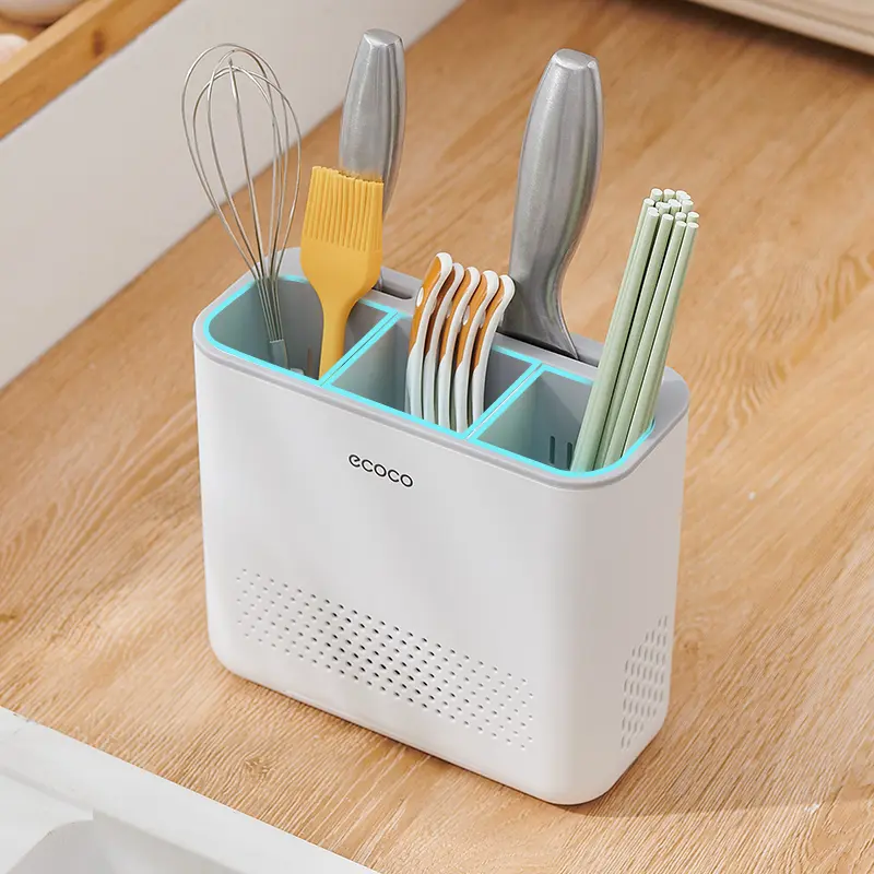 ECOCO Wall Mounted Kitchen Barrel - Tempat Rak Pisau Rak Sendok Garpu Modern Serbaguna