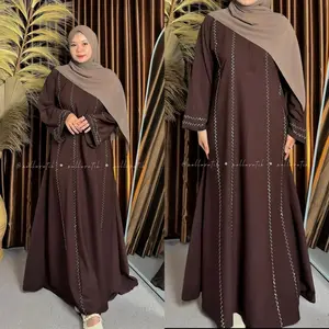ABAYA HANUNA BUSANA MUSLIMAH WANITA GAMIS PEREMPUAN DRESS BAJU LEBARAN TREND SYARI UMROH HAJI Hitam Lembut Dewasa Casual  Mewah Remaja Pesta Jubah hitam warna style abaya murah Navy Cantik Kondangan Putih Maxi Ibu