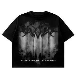 Boxy Crop Fit Oversized Cotton 20s Clote White Shadow Black