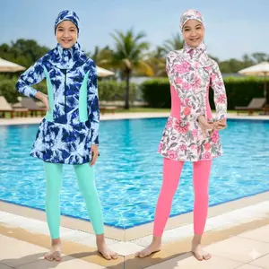 Baju Renang Muslimah anak Perempuan 7-9 Tahun Corak