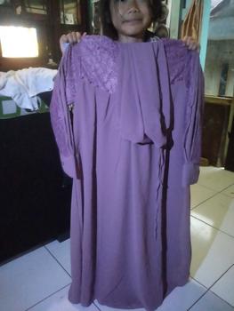 Product Review of Inara Dress Kids Syari Baju Gamis Muslim Cantik Motif Brukat Bunga Anak Perempuan Ceruty Babydol Premium 5-12 Tahun Size L dan XL Panjang dan Tanggung Shakila Set Kerudung Pasmina Lebaran 2025 from @**i 1