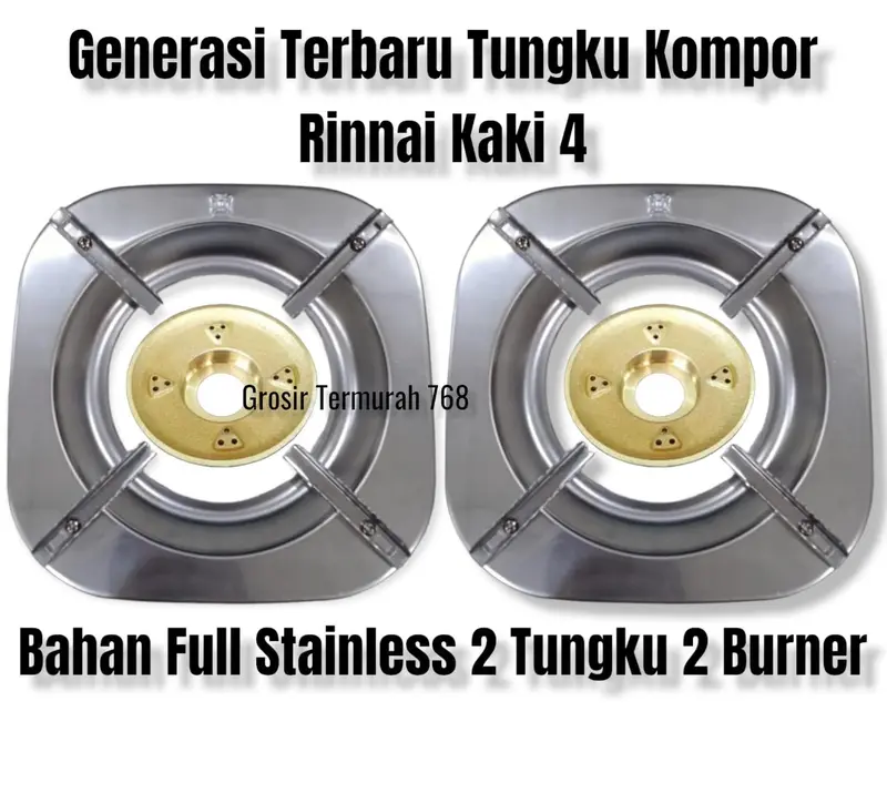 Tatakan kompor Gas Rinnai kaki 4 Bahan Stainless Stell Generasi Terbaru 0