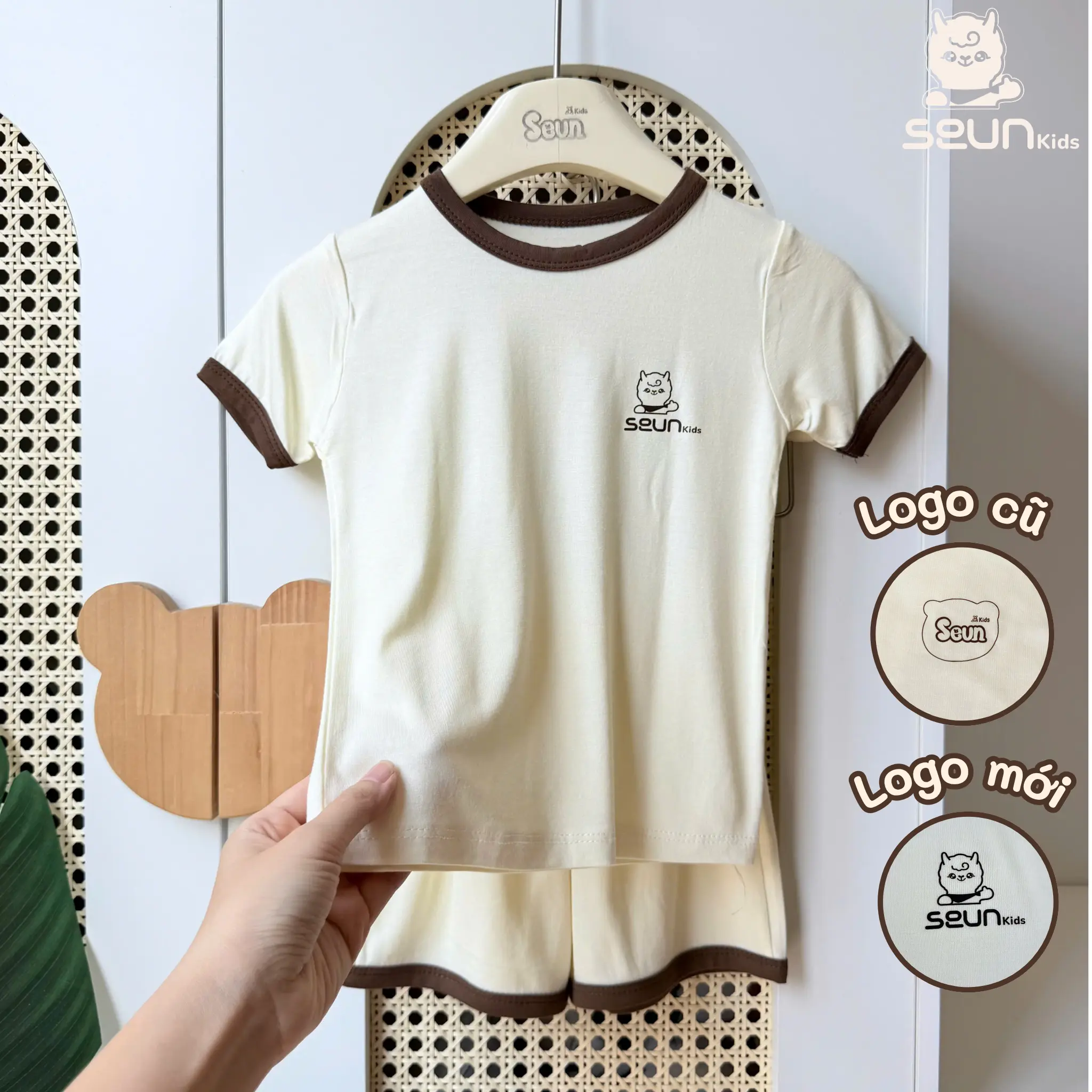| SEUNKIDS | Bộ cộc tay cho bé trai bé gái visco lụa mát lạnh 8kg đến 35kg bộ mặc nhà, set mặc nhà đồ bộ cho bé, set đồ  bé gái - 1