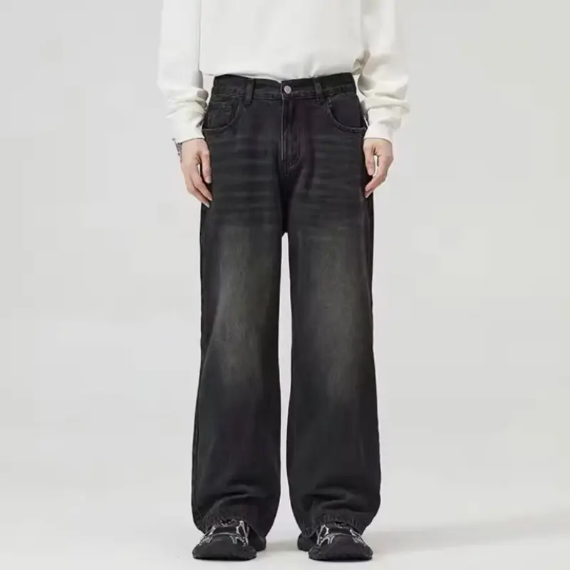UNISEX Celana Jeans Baggy Loose Pants Oversize Korean Style Straight Gombrong Skena Kalcer Celana Denim Cowo Cewe 4