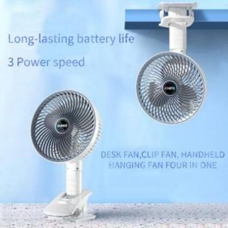 Product Introduction of [Bigger size 7 inches] In stock Kipas Mini Portable Fan Table Fan Desktop Fan Handheld fan Clip fan Hanging fan Rechargeable Strong Wind 350° adjustable 3 mode Super enhanced wind speed Super enhanced battery life Usb Power Mobile kuromi smallfan 4