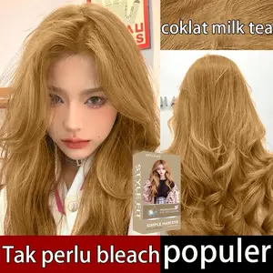 【pewarna tanaman】STYLE FIT milk tea ash hair color200ml hair colour Pewarna Herbal Cat Rambut Ash Brown Milk Tea Brown(pewarna rambut ash brown,Warna rambut,pewarna rambut ,cat rambut milk tea brown，burgundy， Hitam Dye） Abu-Abu