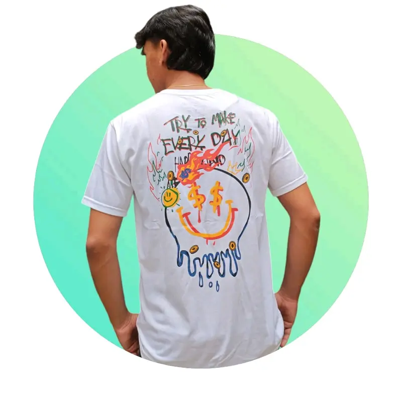 Kaos Cowok Dollar Putih Ukuran L 0
