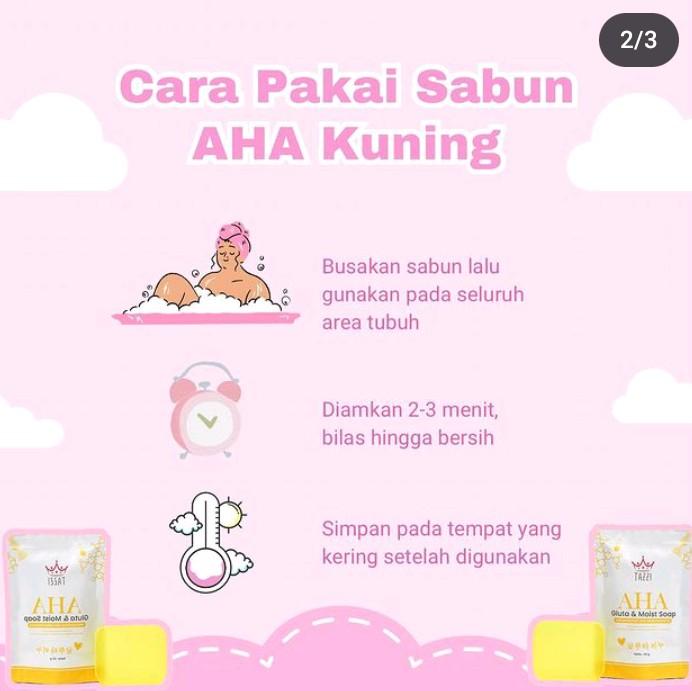 PROMO 3 PCS SABUN AHA KUNING TAZZI 7