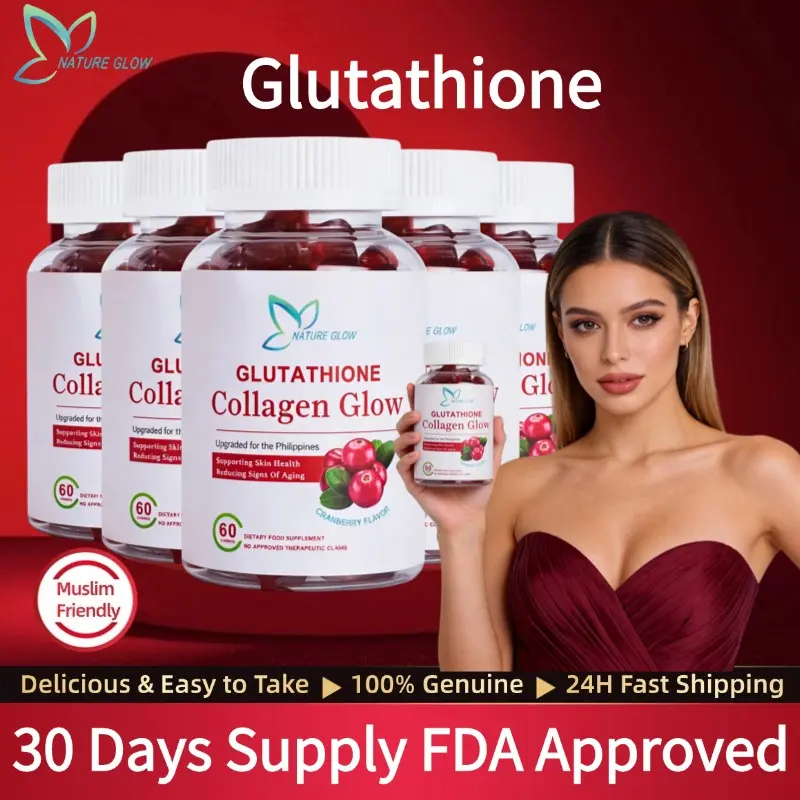 nature glow glutathione collagen glow fda approved Official】【FDA Approved】Nature Glow 60PC glutathione collagen gummies  cranberry flavor