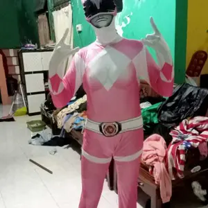 Dewasa Power Rangers Raja Harimau Putih Sentai cos One-piece Pakaian cosplay Penutup Penuh Ketat Bodysuit