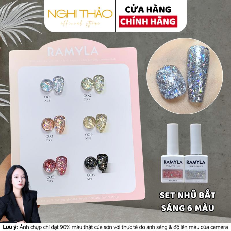 Set sơn gel nhũ bắt sáng RAMYLA 6 màu