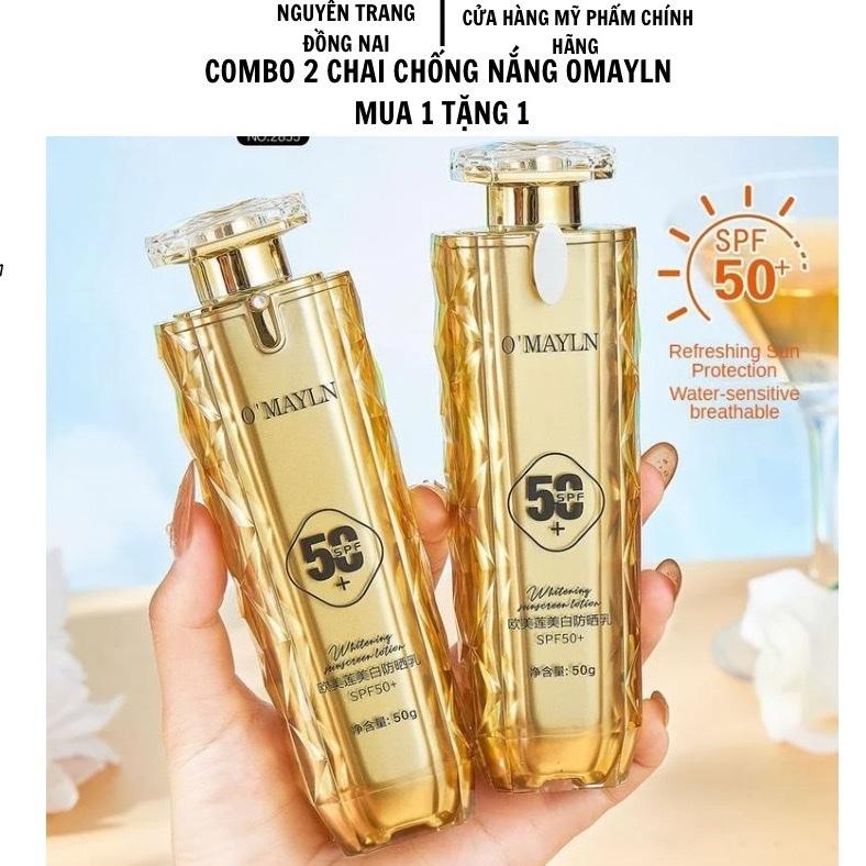  Combo 2 Chai Kem Chống Nắng SPF50+ Dưỡng Da Kháng Nước Kiềm Dầu Mua 1 Tặng 1 