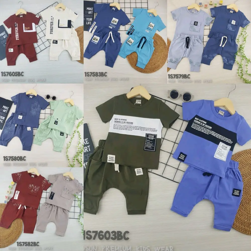 SETELAN U SON CELANA KAOS JOGER 7/8 BABY BOY BAJU BAYI LAKI ANAK COWOK