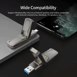 Netac OTG Flashdisk US5 / US9 USB 3.2 + Type C Transfer Cepat Hingga 550MB/s Kapasitas 250GB Kompatibel dengan Berbagai Perangkat
