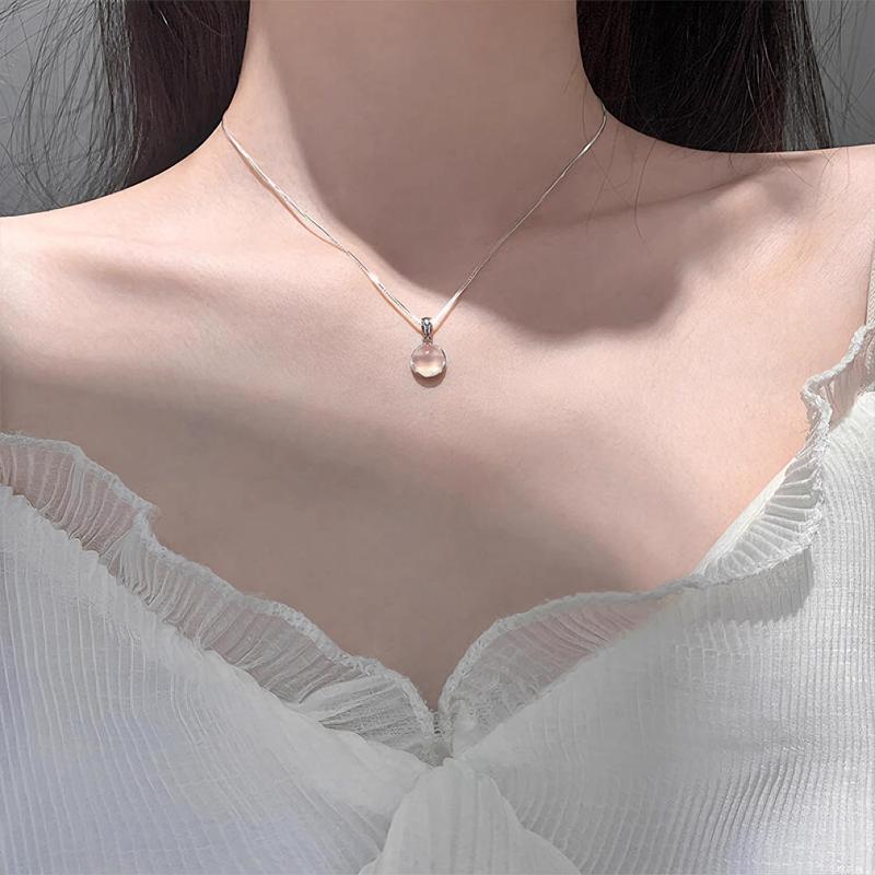 Product Introduction of สร้อยคอจี้ทรงกลม สำหรับผู้หญิง สไตล์เรียบง่ายและทันสมัย โซ่กระดูกไหปลาร้าหลุมหรูหรา เครื่องประดับสร้อยคอจี้ดีไซน์เรียบง่าย สำหรับสุภาพสตรี 13