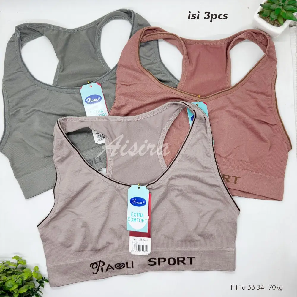 Piaoli Miniset Rajut Wanita Dewasa Remaja Tali SIlang Tanpa Busa Isi 6-3pcs Bahan Adem Nyaman Bh Bra