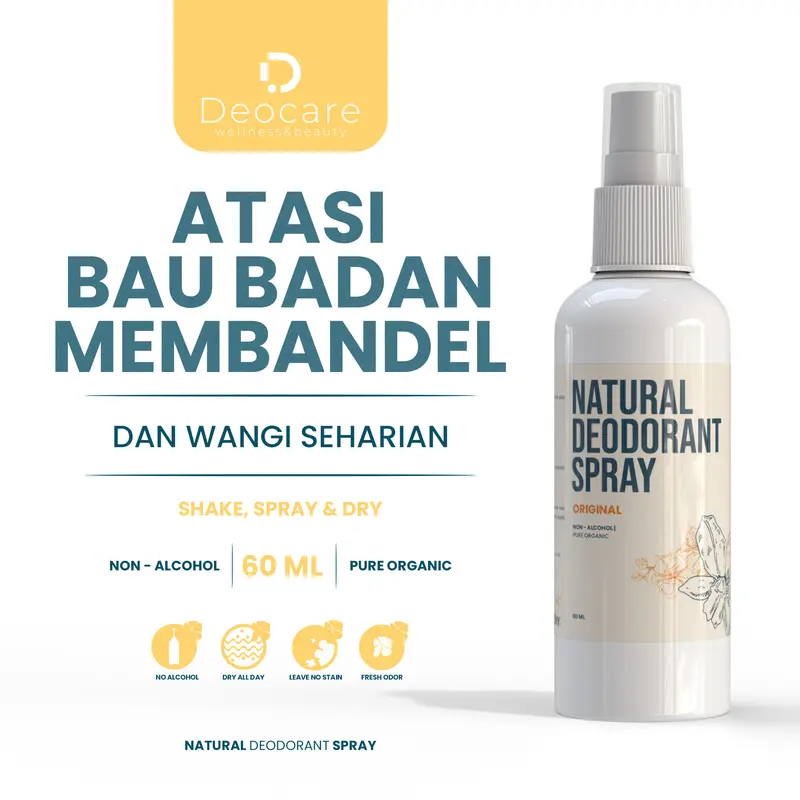DEOCARE DEODORANT SPRAY TAWAS DEOCARE PENGHILANG BAU BADAN 60 ML AMPUH 0
