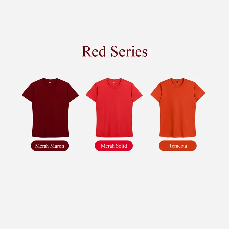 KAOS POLOS SLIMFIT WANITA COTTON COMBED 30S LENGAN PENDEK CEWEK SLIM FIT T-SHIRT RED SERIES 1