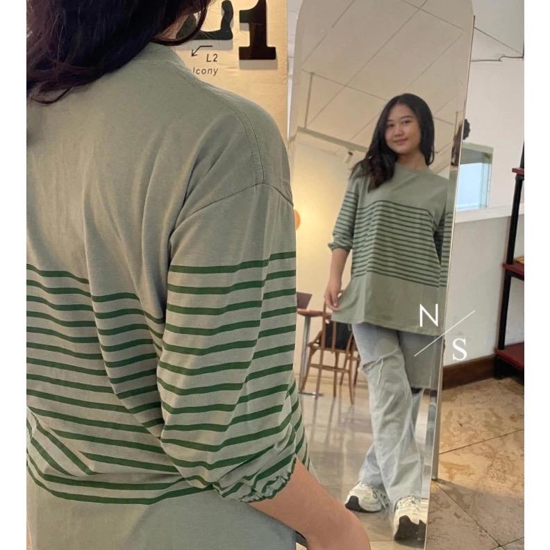 ￼KAOS BLOUSE ATASAN WANITA SALUR KATUN COMBED 24S LENGAN BALON WITH HIGHSLIT 3