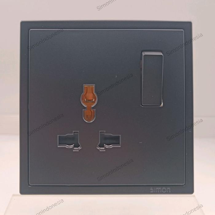 Simon Multiple Socket Jual SIMON I7 BLACK DOFF / MATT BLACK UNIVERSAL SOCKET W/ SWITCH ...