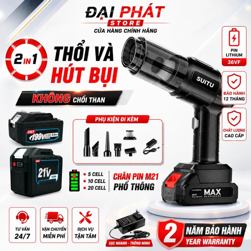 Máy Thổi Và Hút Bụi Cầm Tay 2 Trong 1, Máy Hút Bụi Cầm Tay Vệ Sinh Siêu Sạch…