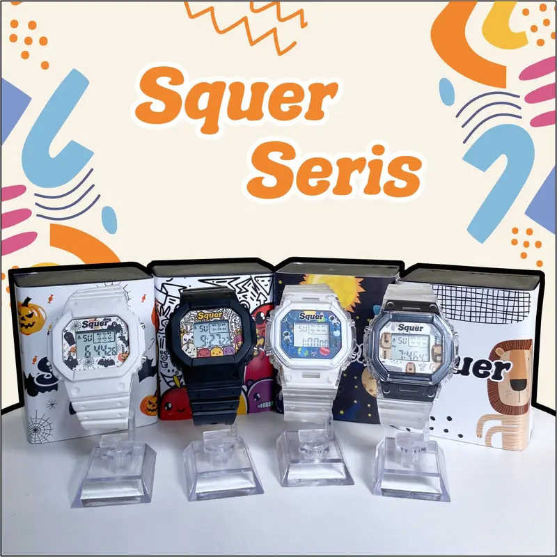 jam tangan digital custom nama squer seris 0