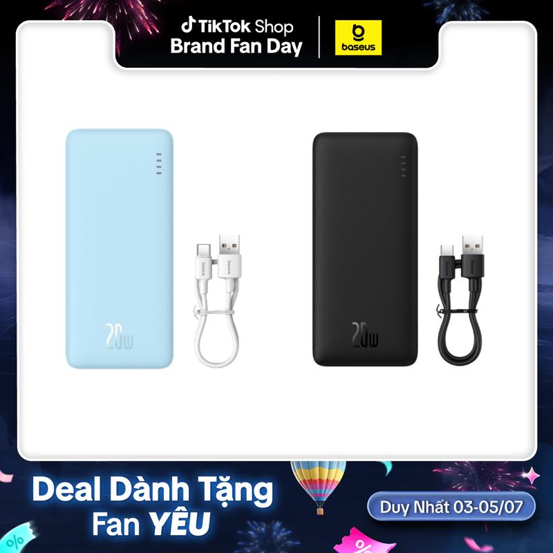 Baseus Airpow Cục Sạc Nhanh 20w 20000mah Cho iphone 15 / 14 / 13 / 12 Android