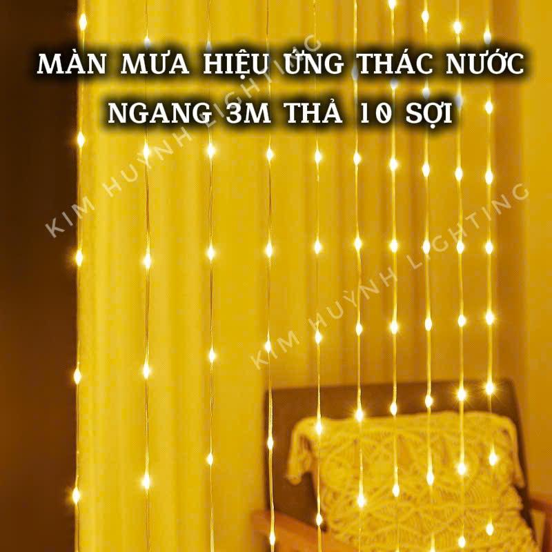  Bộ dây đèn led rèm mưa hiệu ứng thác nước 3x2m trang trí decor ngoài trời  Cắm điện  