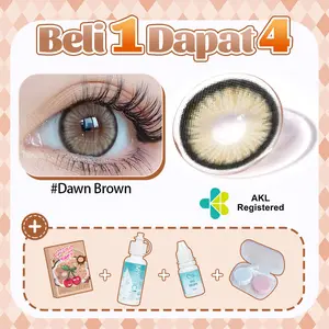 【beli 1 Dapat 4 】Mysticeyes Softlens Normal 1 Pakaian Sehari-hari Softlens+1 Air Pencuci Softlens 60ml + 1 Tetes Mata 10ML + Lenscase