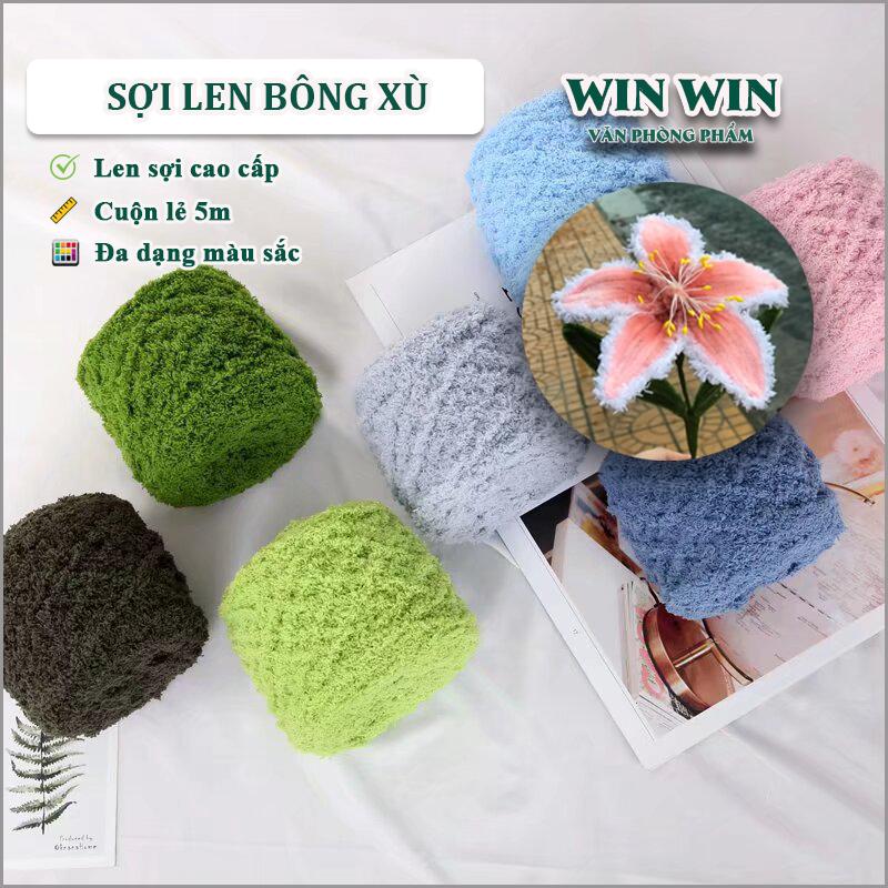   5m  Sợi Bông xù Len Bông xù Dán cánh hoa Kẽm nhung Phủ gốc chậu hoa Handmade nhiều màu sắc 