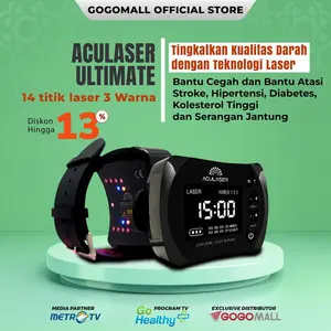 Aculaser Ultimate 14 Titik Mata Laser Merah Biru Kuning - Jam Tangan Kesehatan Terapi Laser Untuk Kesehatan Bantu Atasi Hipertensi Kolesterol Diabetes & Gula Darah Berlebih - Original Gogomall Garansi Resmi 1 Tahun - Dr Laser Official Store