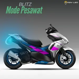 ARSY LED Blitz Mode Pesawat Lampu Plat Nomor Motor Nmax Turbo Neo Aerox Beat Vario Old Motorcycle 11 Mata 3 Watt Plug and Play Super Terang