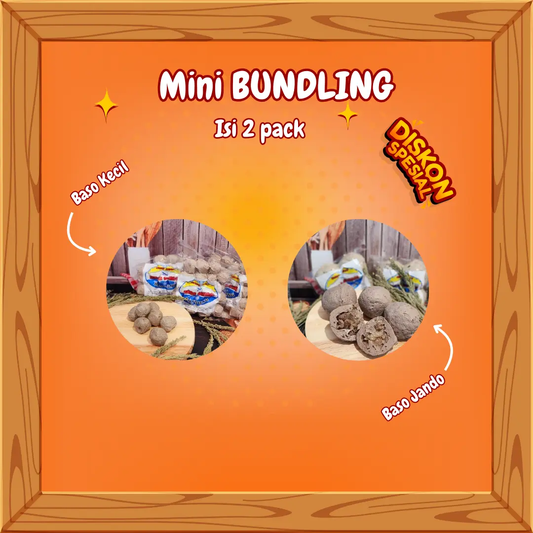 Varian 2 pack Kemasan Baso Ikan Kecil  Dan Jando