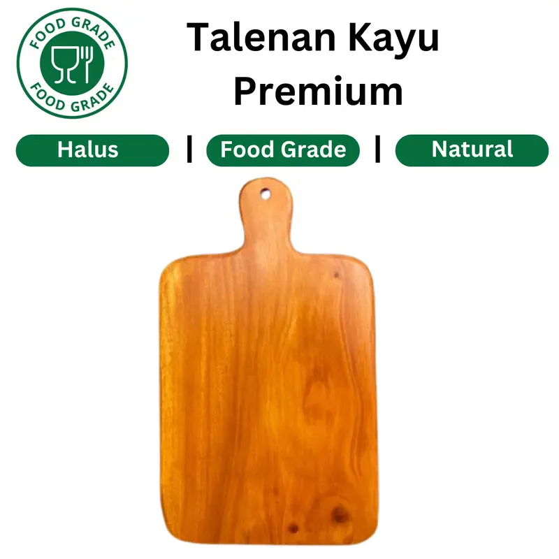 Talenan Kayu Jati/Mahoni 34x20 Tanpa Sambungan dengan Cantolan Atas - Alat, Dapur 4