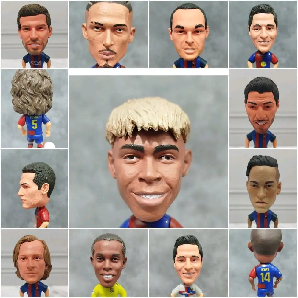 Figure Miniatur Pemain Sepak Bola B4RC4 Lamine Yamal Lionel Messi Raphinha Lewandowski Andres Iniesta Xavi Hernandez Charles Puyol Gerrard Pique Rakitic Luis Suarez Neymar Gundogan Thiery Henry Pedri Lewandowski Henry Ronaldinho Xv-kids