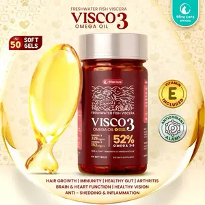￼Olive Care Vitamin Minyak Ikan Kucing VISCO3 Murni & Alami Non-GMO Tinggi Omega 3 Omega 6 Omega 9 Fish Oil untuk Kesehatan Kulit dan Bulu, Daya Tahan Tubuh, Bulu Rontok, Kesehatan Jantung, Sendi, Mata dan Ginjal, Dermatitis, Anti Inflamasi, Pencernaan