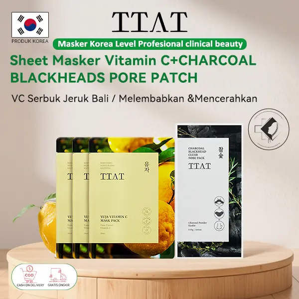 【BPOM】TTAT Perawatan Kulit Korea ORl Bundle isi 2 Produk VitaminC Mengandung Ekstrak Daun  dan Niacinamide 28ml+Komedo Wajah Masker1pack(4PC) 0
