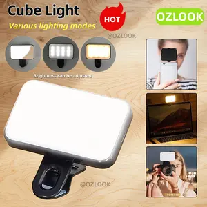 Mini Phone Selfie Light Portable Fill Light Equipped with LED Bulbs and a Clip Featuring Three-Color Dimming Suitable for Devices Including Mobile Phones and Laptops