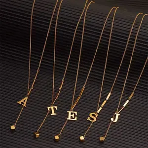 korea Aksesoris Fashion Wanita Kalung Sweter Rumbai Rantai Huruf Liontin Kalung Titanium Lapis Emas stainless steel Gold korea Aksesoris Fashion Wanita Kalung Sweter Rumbai Rantai Huruf Liontin Kalung Titanium Lapis Emas stainless steel Gold