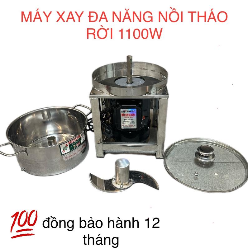 Nồi Tháo Rời Máy Xay Thịt Máy Xay Đa Năng 1100w - 220v dao 2 cánh nồi inox 24cm Xay Tỏi Ớt Riềng Xả Làm Ruốc - Lõi Đồng 100% Bảo Hành 12 Tháng Thương Hiệu NINH PHÁT | máy xay thịt - máy xay thịt inox - máy xay đa năng - xay đá - xay thực phẩm bếp